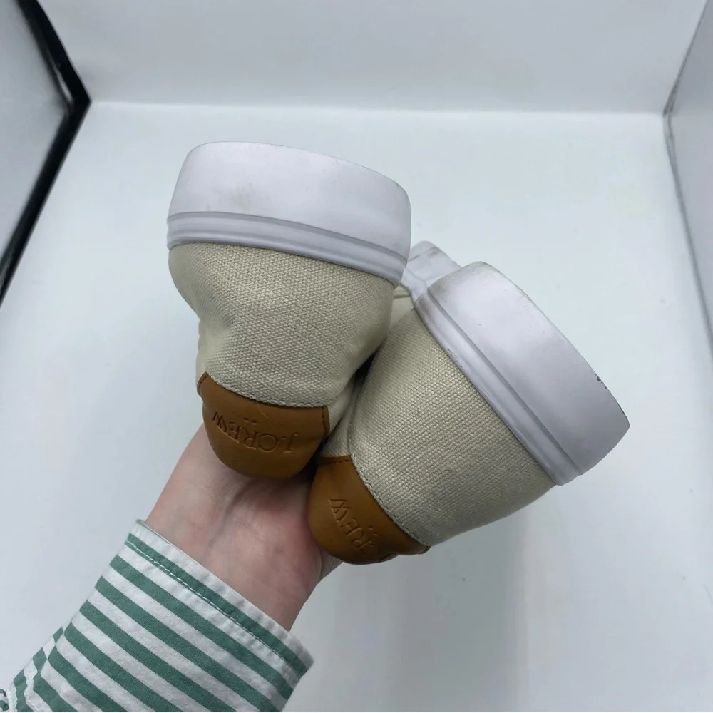 J Crew Sneakers Mens 12 M Canvas Slip On Shoes in Stone Casual Lounger Every day